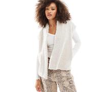 ONLY - Canotta in pile borg color crema-Bianco 38