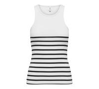 ONLY Canottiera da Donna Onlkenya Rib Stripe CS Jrs, Bianco Brillante, a Strisce: Nero, XS