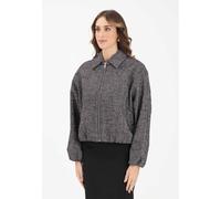 ONLY Cappotti Donna Nero Cappottino con fantasia spigata Autunno inverno 2025/2