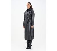 ONLY Cappotti Donna Nero Trench Trench in eco-pelle nero da donna Autunno invern