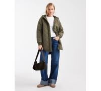 ONLY - Cappotto lungo trapuntato con cappuccio kaki-Verde 40