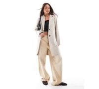 Only - Cappotto taglio lungo color crema-Bianco 34