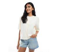 ONLY - Cardigan a maniche corte in maglia color crema-Bianco 34