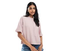 ONLY - Cardigan a maniche corte in maglia color malva pallido-Rosa 36