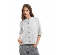 ONLY - Cardigan a maniche corte in maglia grigio chiaro 34