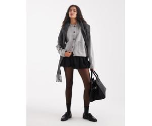 ONLY - Cardigan girocollo grigio chiaro con tasche sul davanti 38