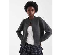 ONLY - Cardigan girocollo grigio scuro con bottone 34