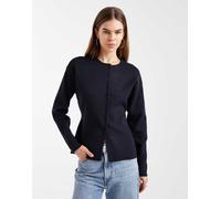 ONLY - Cardigan in maglia blu navy con scollo rotondo 34