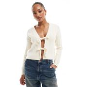 ONLY - Cardigan in maglia color crema allacciato sul davanti-Bianco 38