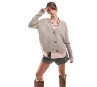 Only - Cardigan in maglia marrone chiaro con bottoni 40