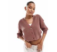 ONLY - Cardigan in maglia rosa scuro 40