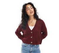 ONLY - Cardigan in maglia rosso scuro a coste 40