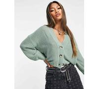 ONLY - Cardigan in maglia verde a coste 40