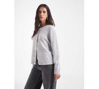 Only cardigan lavorato a maglia con scollo rotondo in grigio chiaro 42