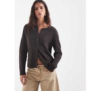 Only cardigan lavorato a maglia con scollo rotondo marrone scuro 38