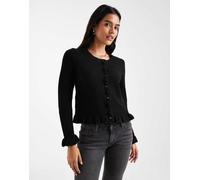 ONLY - Cardigan nero con bottoni e volant 34