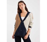 ONLY - Cardigan oversize soffice color blu navy a rombi 34