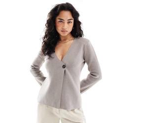 ONLY - Cardigan strutturato color pietra con scollo a V-Neutro 36