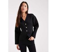 ONLY - Cardigan strutturato nero in tessuto effetto scuba 36