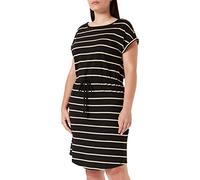 ONLY CARMAKOMA Carapril SS Knee Dress Jrs Noos - Vestito da Donna, a Strisce, Colore: Nero/Giallo e Bianco