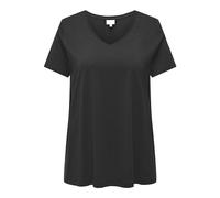 ONLY CARMAKOMA Carbonnie Life S/S V A-Shape Tee Noos T-Shirt, Nero, 52/54 Donna