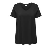 ONLY CARMAKOMA Carbonnie Life S/S V A-Shape Tee Noos T-Shirt, Nero, 52/54 Donna