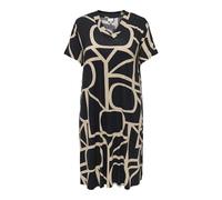 ONLY Carmakoma Carfyrla Life S/S V-NCK Blk AOP Dre Noos, Nero, M Donna