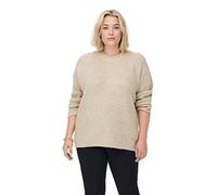 ONLY CARMAKOMA Carjade L/S Pullover Knt Noos Maglione Lavorato a Maglia, Whitecap Gray White Melange, 56-58 Donna