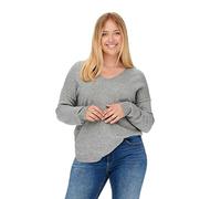 ONLY CARMAKOMA Carmargareta LS Maglione Knt Noos Lavorato a Maglia, Melange Grigio Medio, 60 Donna