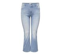 ONLY Carmakoma Carwilly Life HW Flared DNM Tai467 Noos, Mix Blu Chiaro, 48W x 30L Donna