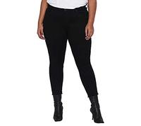 ONLY CARMAKOMA Carwilly Reg SK AK Raw Rea2343 Noos Jeans, Nero, 42W x 32L Donna