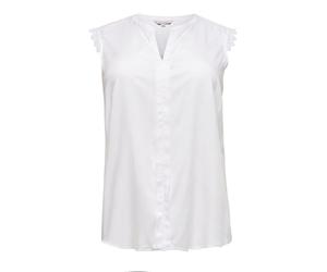 ONLY Carmakoma Donna Carmumi SL Top Camicia Not Applicable, White, 50