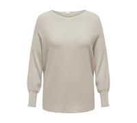 ONLY Curve - Maglione beige con polsini elasticizzati-Nero M