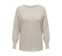 ONLY Curve - Maglione beige con polsini elasticizzati-Nero L