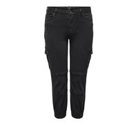 ONLY Carmakoma Pantaloni Cargo da Donna Curvy, Nero delavé, 48W x 32L