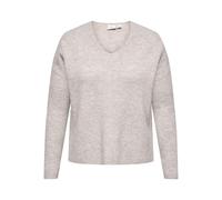Only Carmakoma Pullover da Donna Carcamilla Knt Noos con Scollo a V L/S, Pietra pomice/Dettaglio: Melange, 48/50 (Plus)