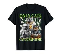 Only Cats Can Scratch Me Funny Gangster Cat Gang Bootleg Maglietta