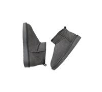 Only CB Women's Classic Ultra Mini Ankle Boot, Mini Boots for Women, Comfortable Warm Suede Leather Winter Short Ankle Boots Faux Fur Lined Outdoor Anti-Slip Snow Boots (38,Grey)