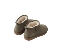 Only CB Women's Classic Ultra Mini Ankle Boot, Mini Boots for Women, Comfortable Warm Suede Leather Winter Short Ankle Boots Faux Fur Lined Outdoor Anti-Slip Snow Boots (38,Khaki)