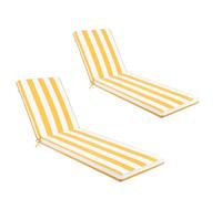 Only choice Set di 2 cuscini di ricambio per sedia da salotto, patio, chaise longue, cuscini per sedia, set da 2 (strisce gialle e bianche)
