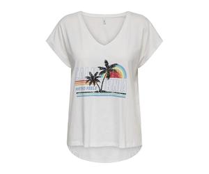 ONLY Collo Top Onllucy Life S/S Top con Scollo a V CS Jrs, Cloud Dancer, S Donne, Cloud Dancer, S