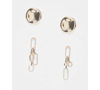 ONLY - Confezione da 2 paia di orecchini dorati con strass-Oro One Size