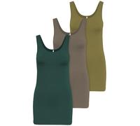 ONLY Confezione da 3 canottiere da donna, colore bianco, nero, grigio, blu, crema, maglietta lunga estiva 15201465, Mix di colori 9, XS