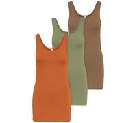ONLY Confezione da 3 magliette da donna in bianco, nero, grigio, blu e crema, magliette lunghe basic per estate 15201465, colori 7, S