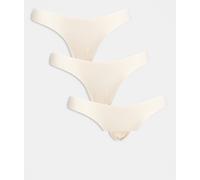 ONLY - Confezione da 3 paia di slip brasiliana colore neutro con dettaglio in pizzo 40