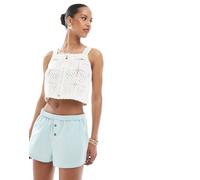 ONLY - Crop top all'uncinetto color crema-Bianco 36