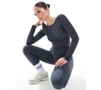 Only - Crop top blu slavato senza cuciture da indossare in 2 modi XS-S