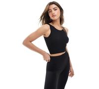 Only - Crop top nero senza cuciture in coordinato M-L