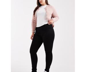Only Curve - Augusta - Jeans skinny a vita alta neri-Nero 54