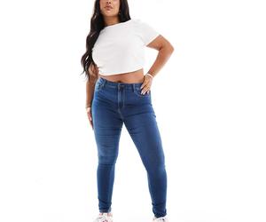 Only Curve - Augusta - Jeans skinny lavaggio blu medio a vita alta 44